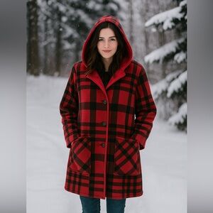 Susan Graver Bold Plaid Teddy Jacket Size Large